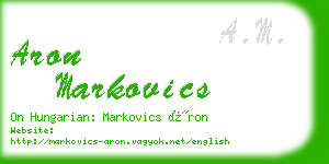 aron markovics business card